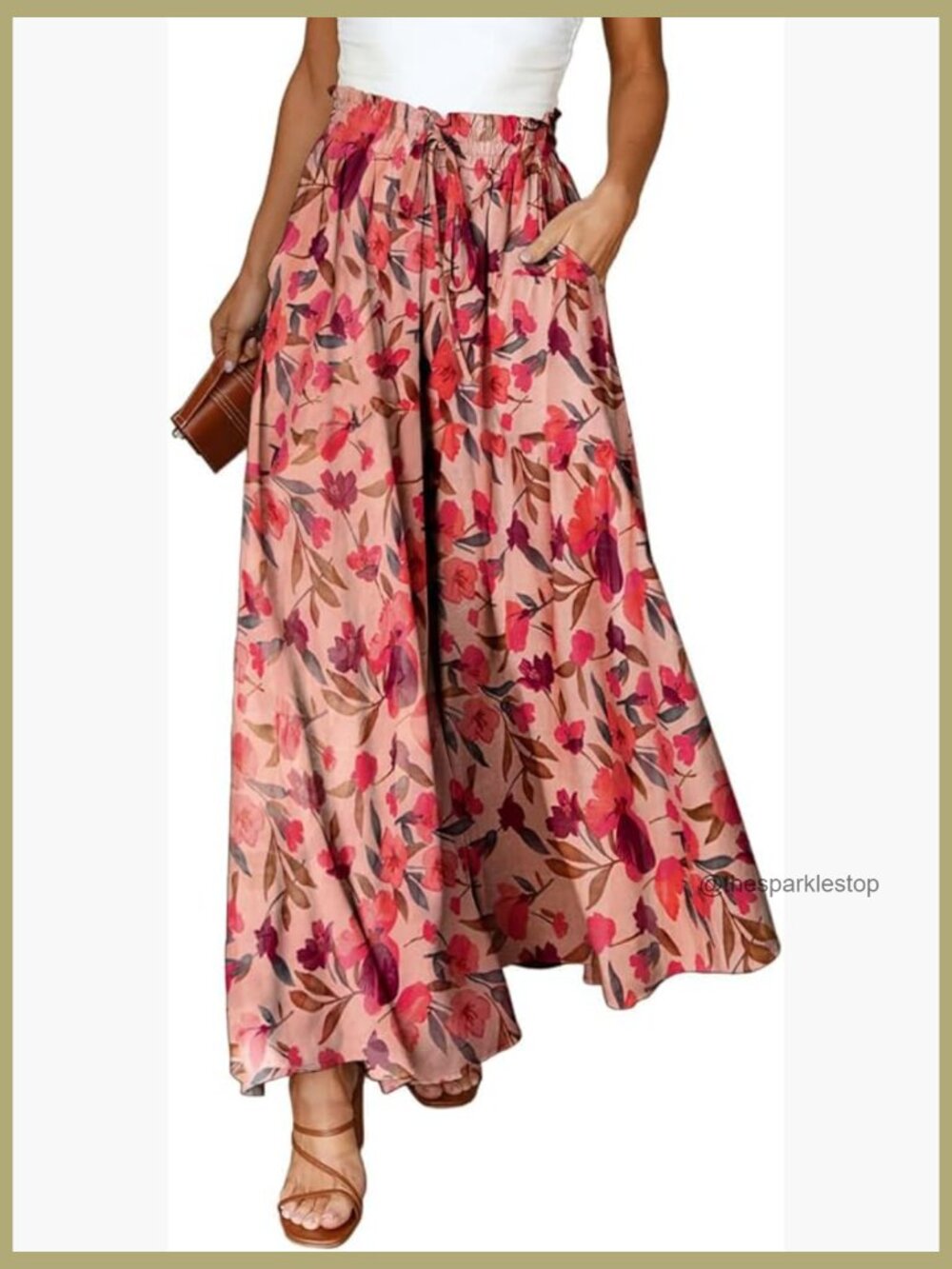 High Waist Wide Leg Palazzo Lounge Pants Flowy Casual Beach Trousers